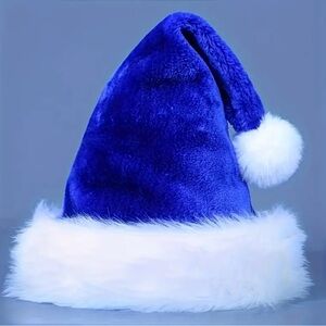 Blue Plush Christmas Hat